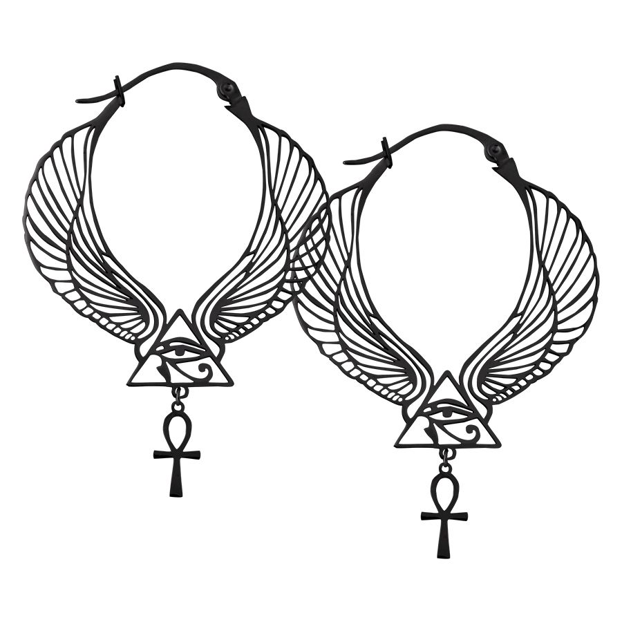 Cleopatra Hoops schwarz (Paar)