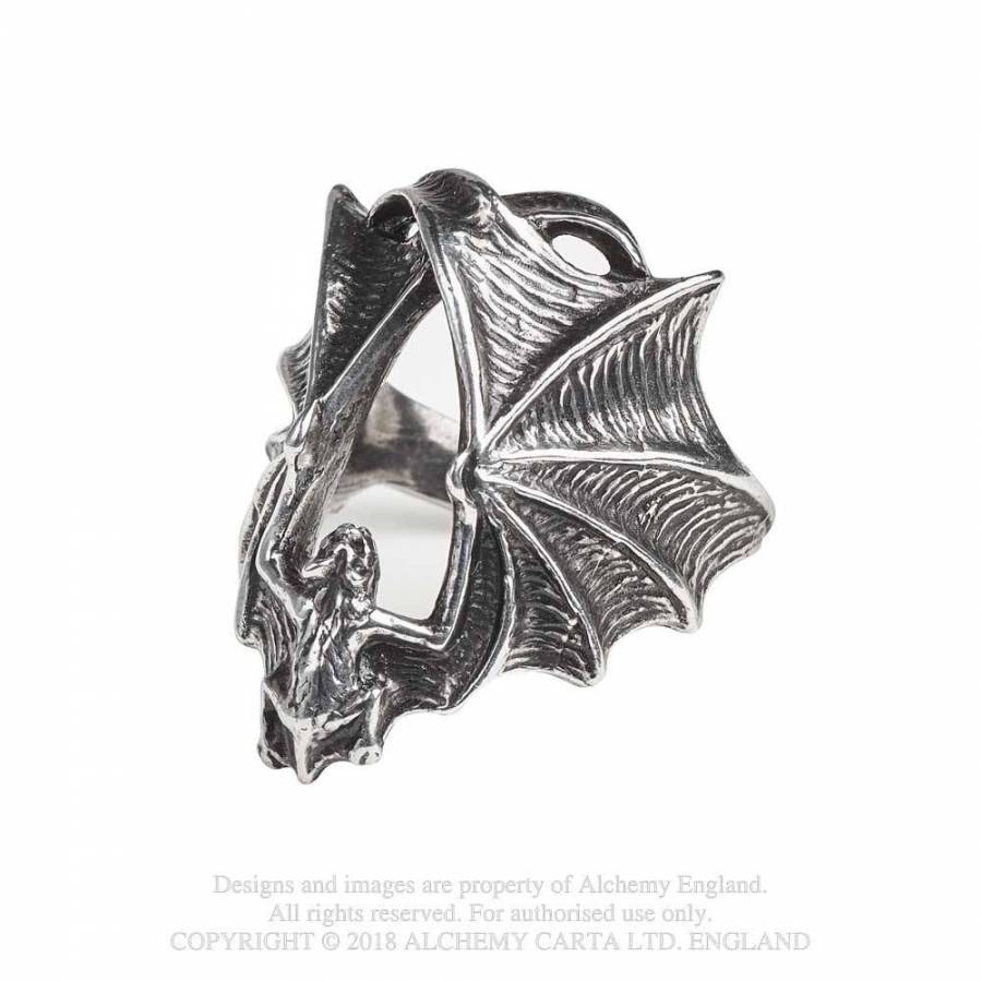 Alchemy Gothic Stealth Bat Ring - Image 2