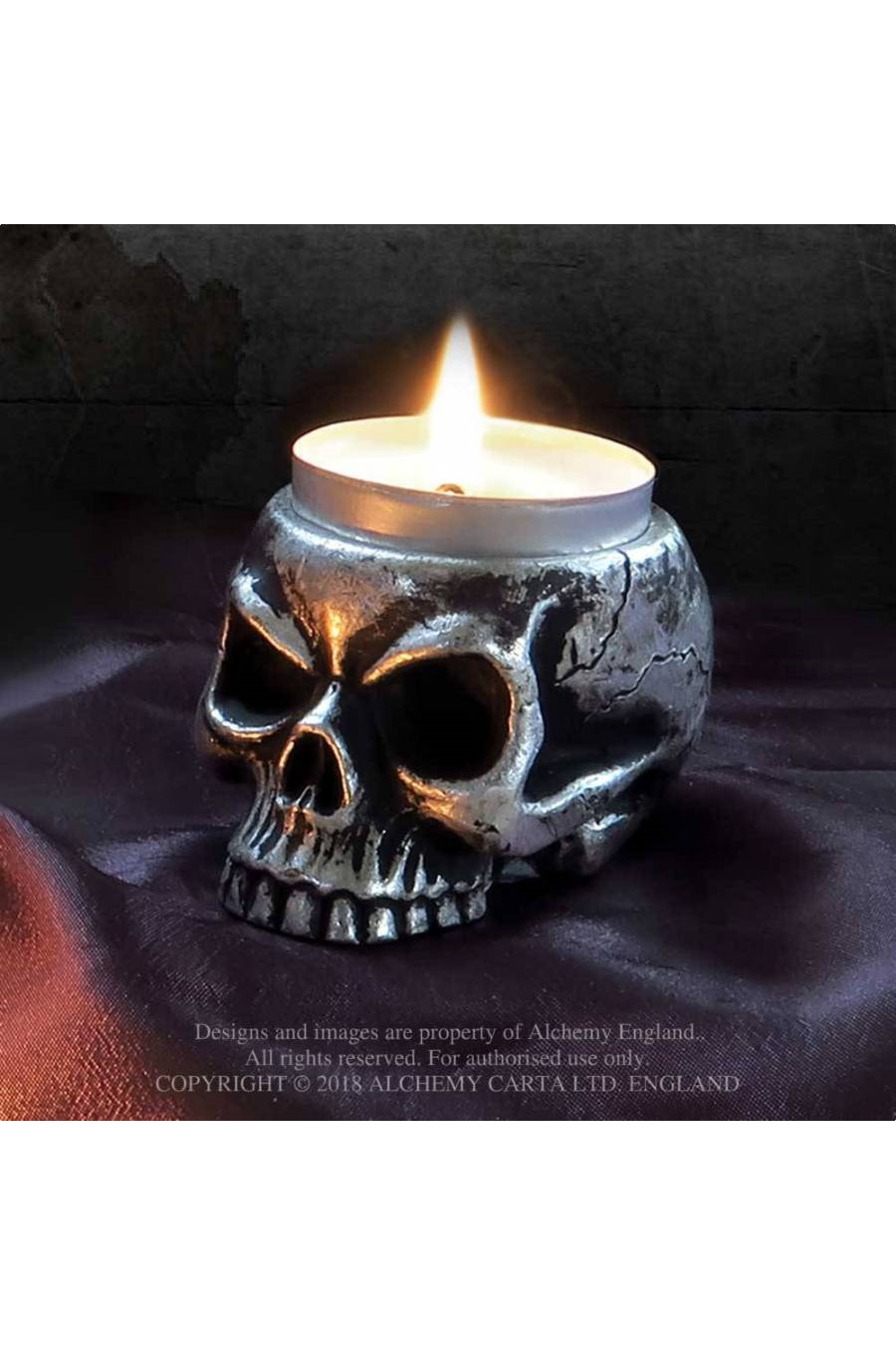 Alchemy Gothic Skull Tealight Holder