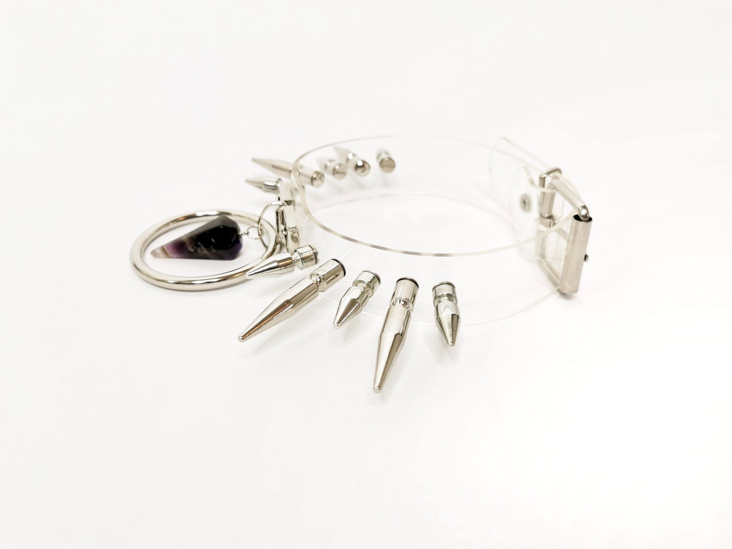 Sacred Sins Choker mit Amethyst und Nieten – Bild 3