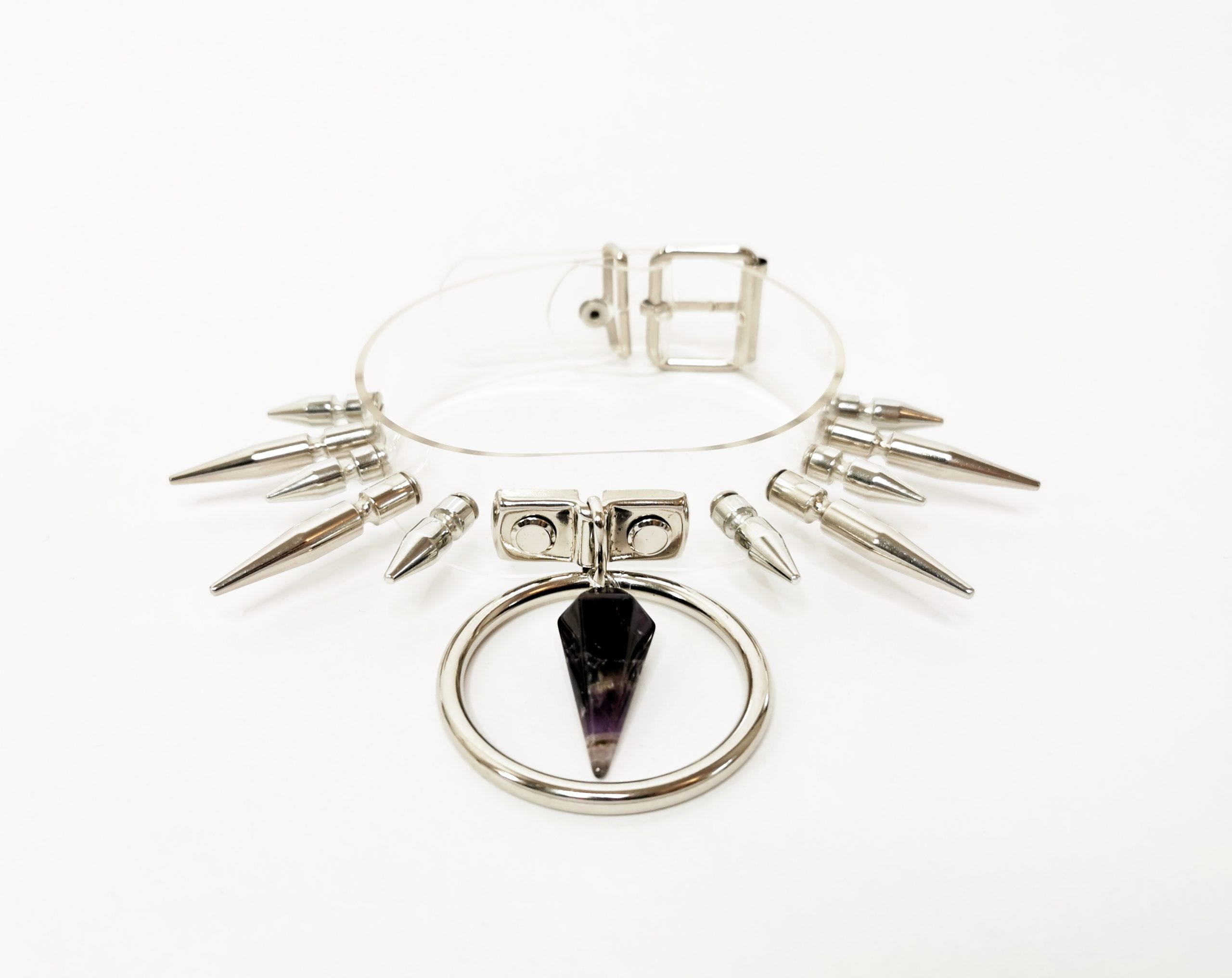 Sacred Sins Choker mit Amethyst und Nieten