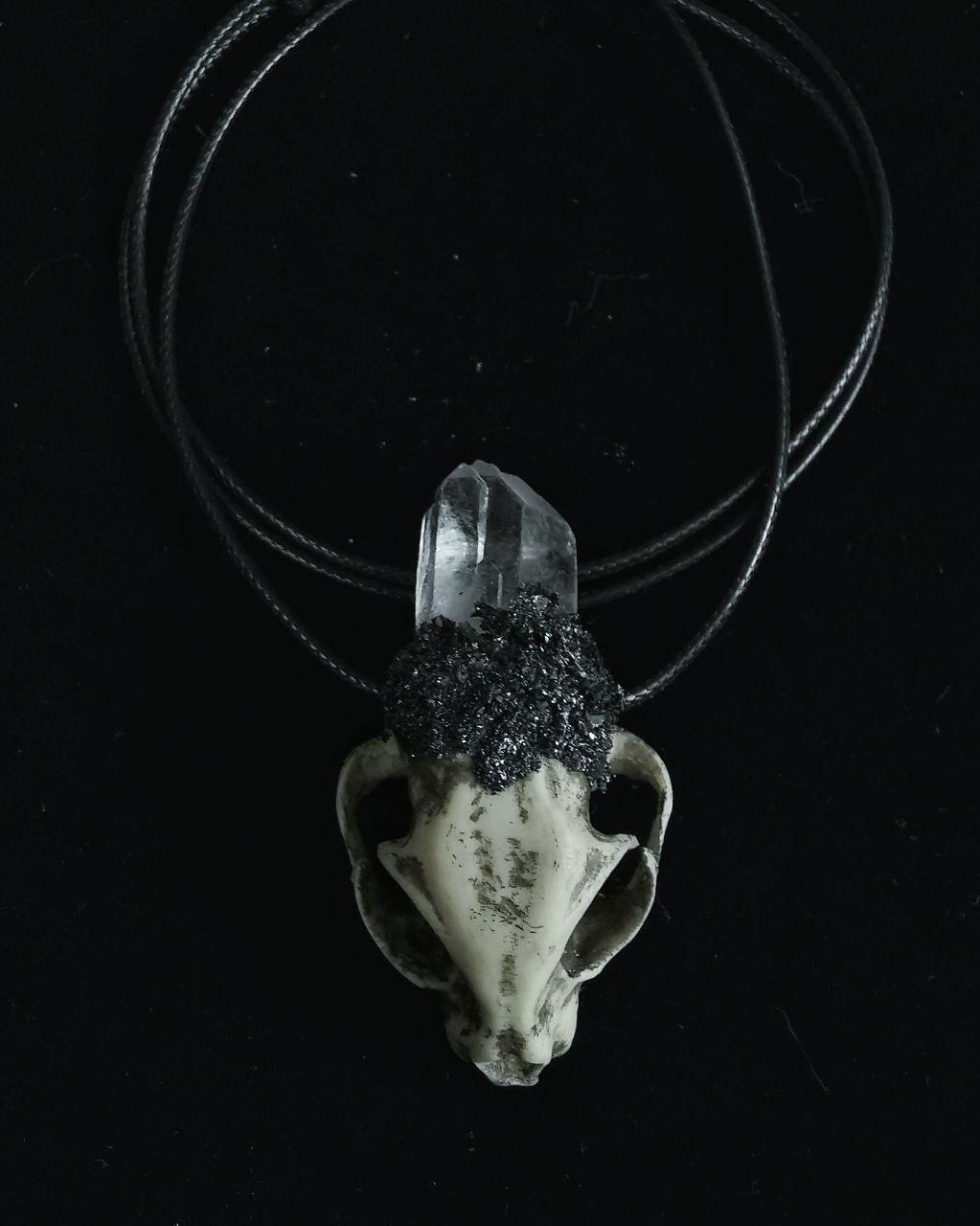 Mystery Creation Kette Katzenschädel Quartz