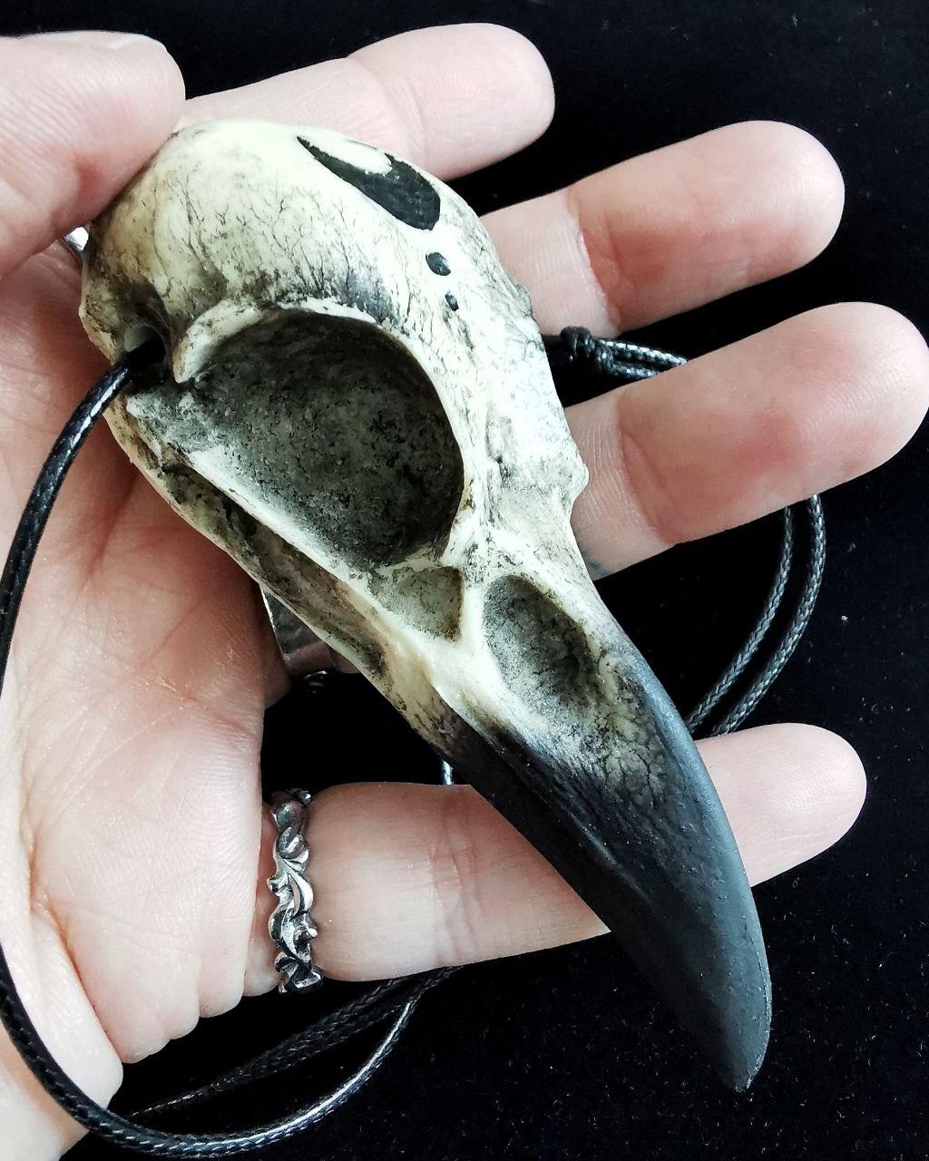 Mystery Creation Kette großer Rabenschädel Mond – Bild 3