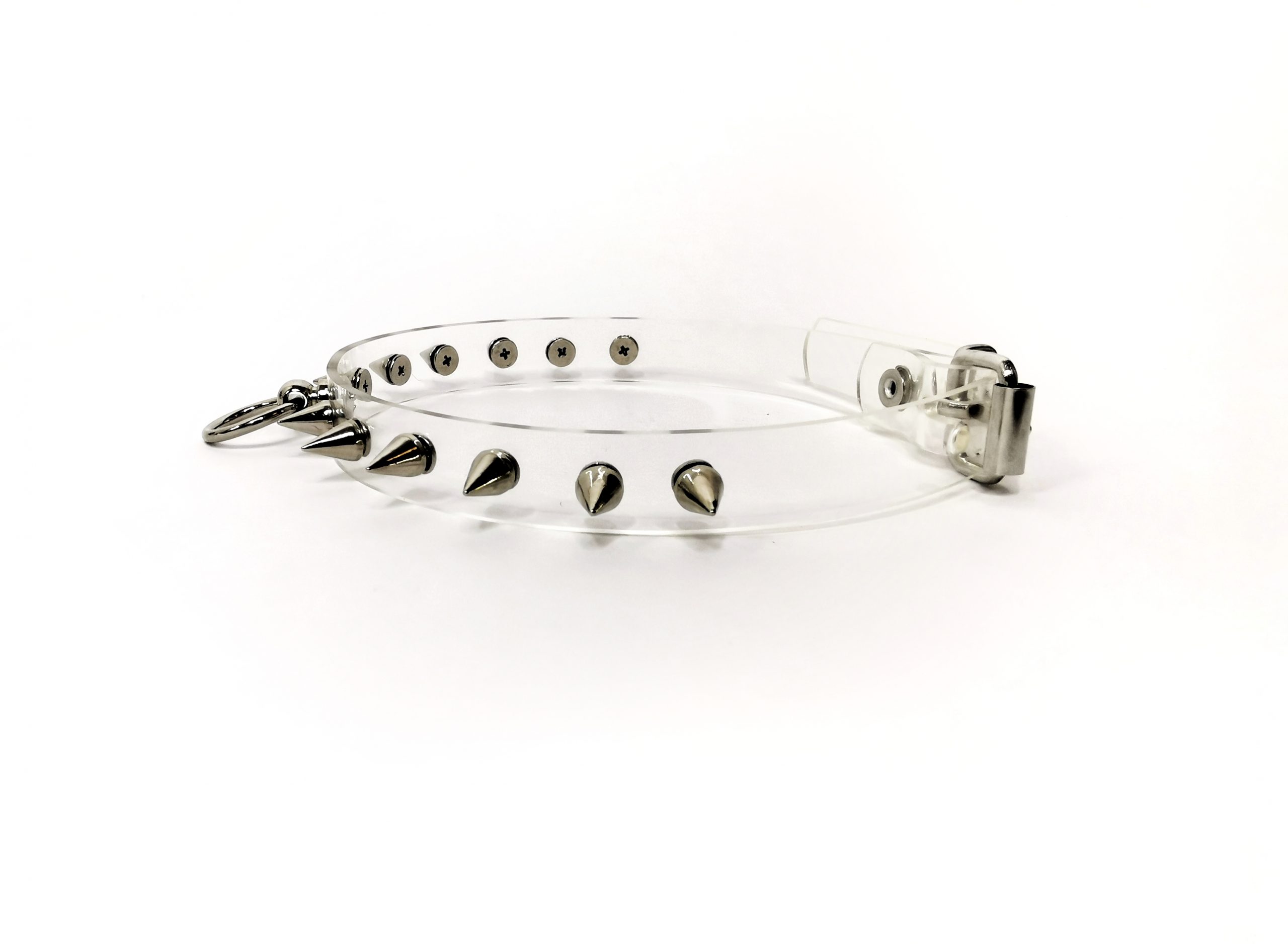 Sacred Sins PVC Choker mit Nieten und kleinem O-Ring – Bild 2