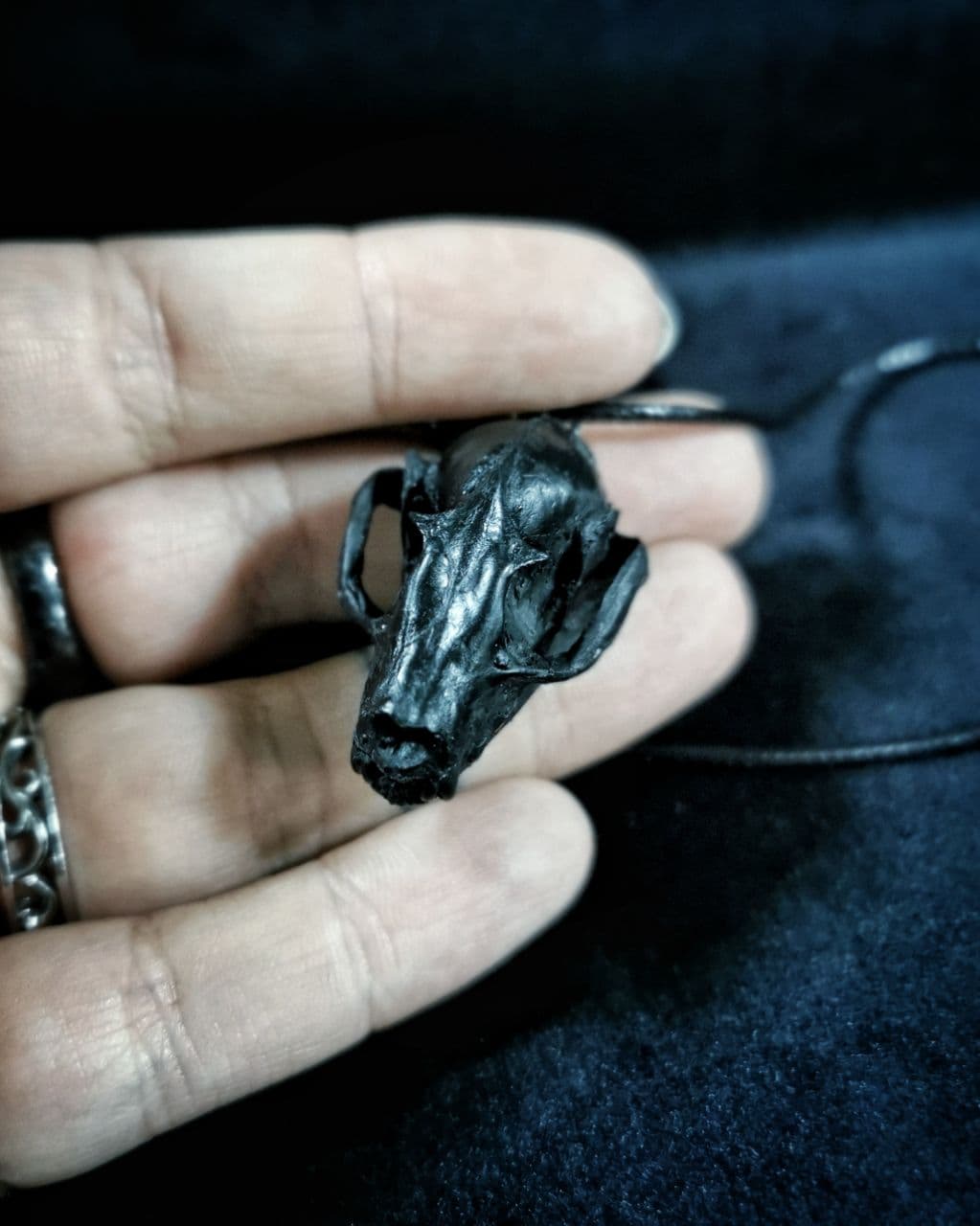 Mystery Creation Kette Fledermausschädel schwarz