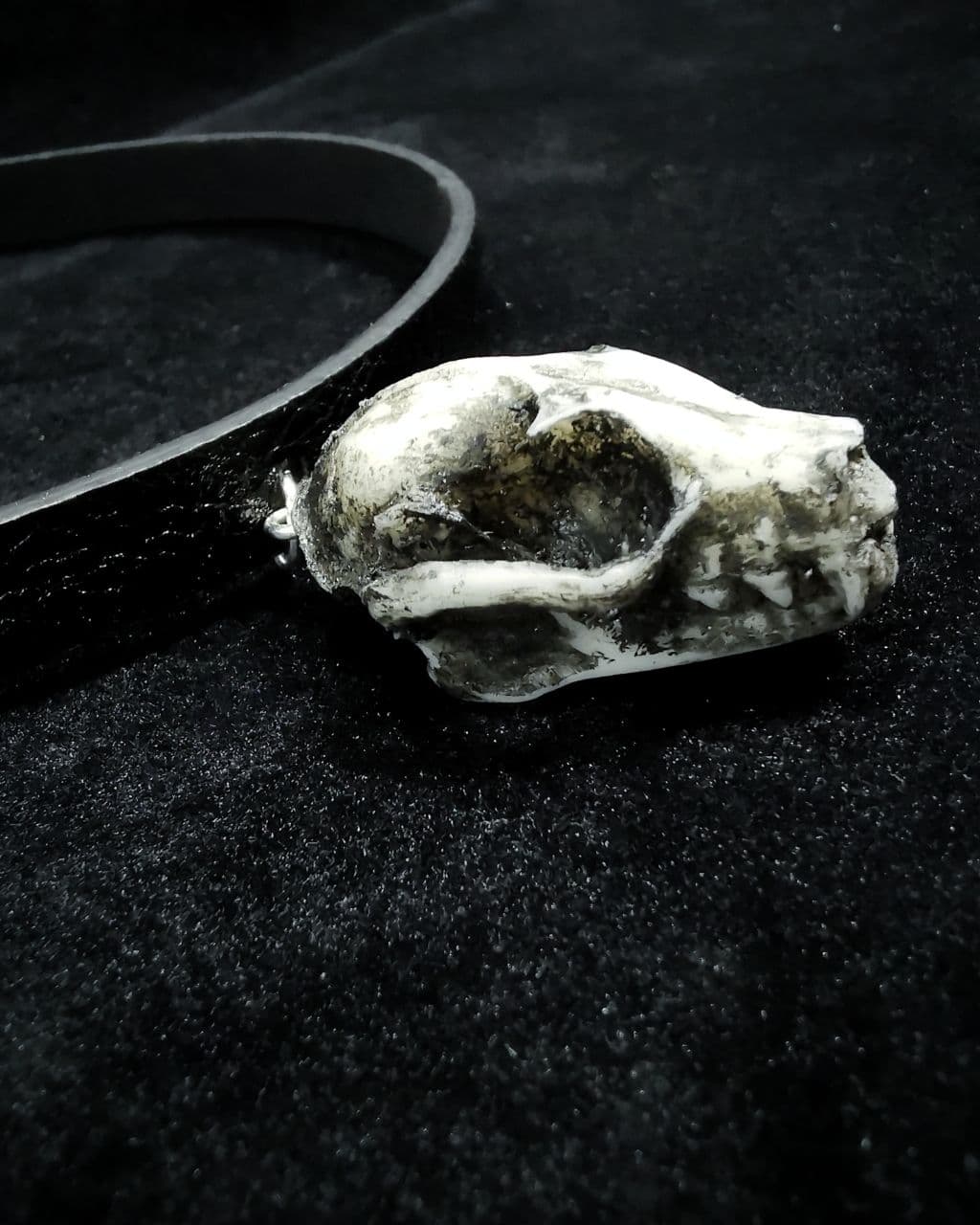 Mystery Creation Choker Fledermausschädel weiß – Bild 2