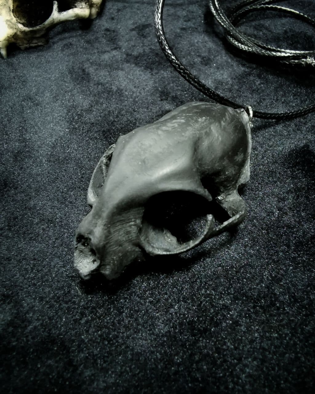 Mystery Creation Kette Katzenschädel groß schwarz