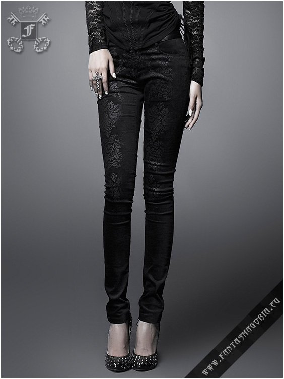 Punk Rave Black Damask Trousers Nyctophilia Gothic Shop Hamburg