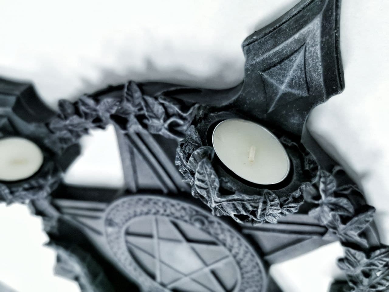 Pentagramm mit Baphomet Teelichthalter – Bild 3