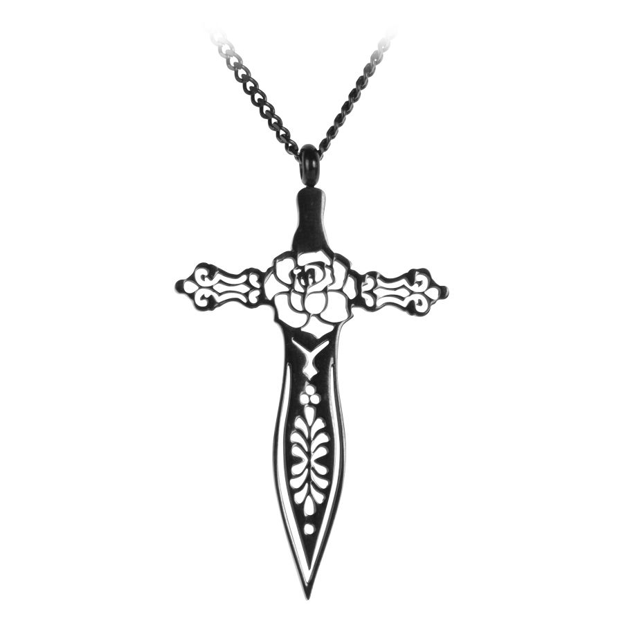 Wildcat Roses Dagger Necklace