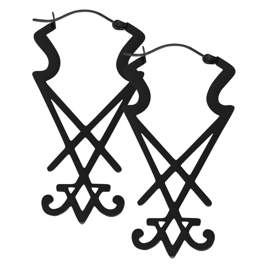Wildcat Sigil of Lucifer Hoops schwarz (Paar)
