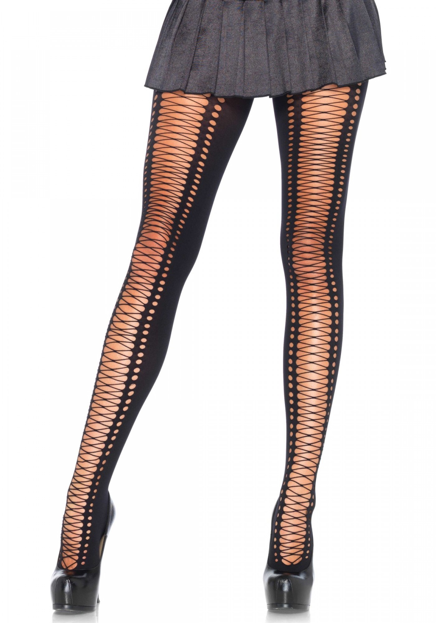 Leg Avenue Lace Up Tights – Bild 2
