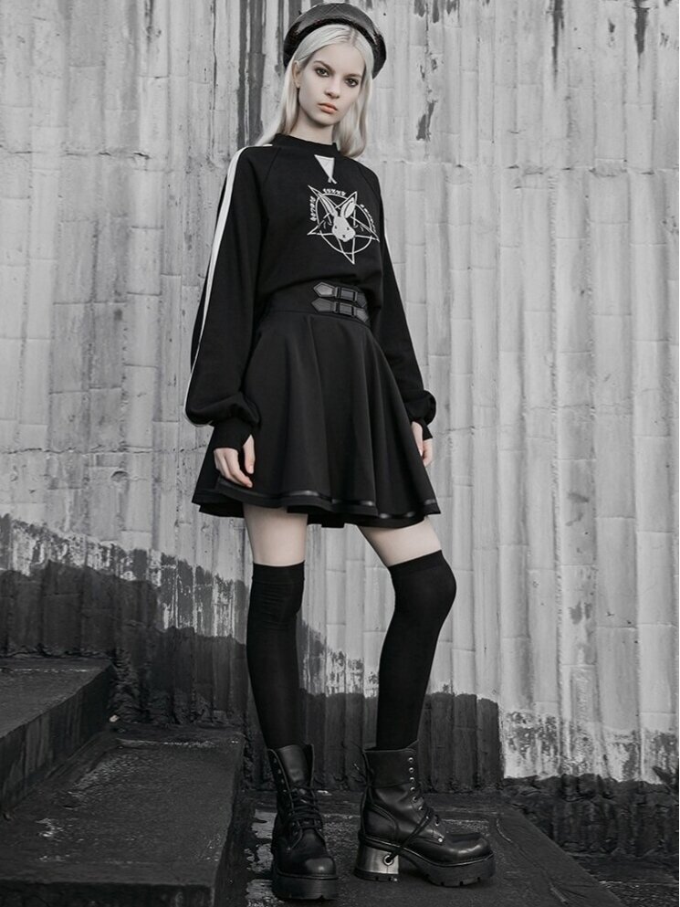 Punk Rave Black Sun Skirt - Image 2