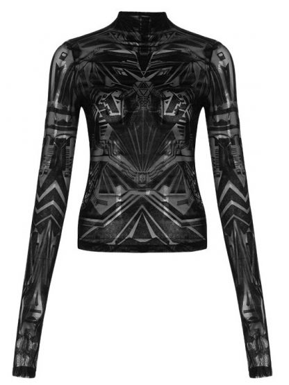 Punk Rave Cyber Goth Mesh Top – Bild 2