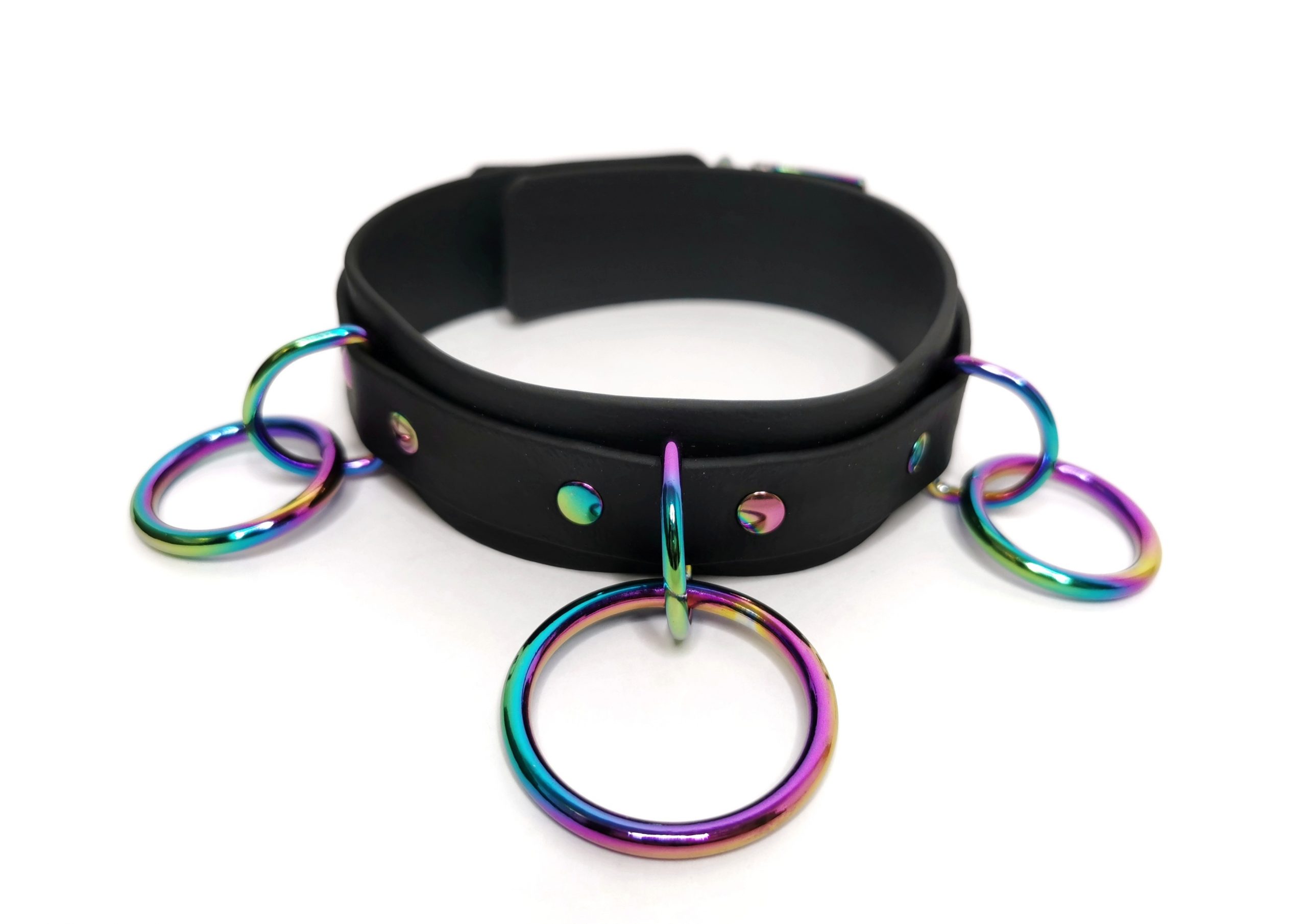 Sacred Sins Rainbow Choker mit 3 O-Ringen