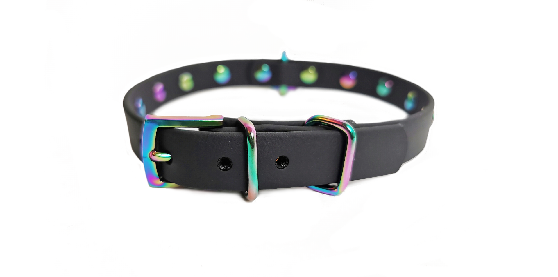 Sacred Sins Rainbow Choker mit flachen Nieten – Bild 3