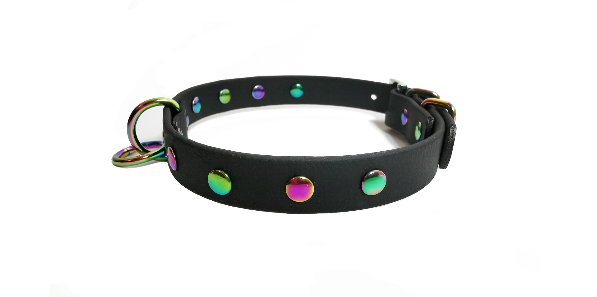 Sacred Sins Rainbow Choker mit flachen Nieten – Bild 2