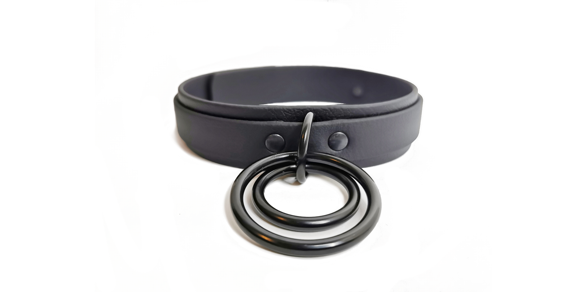 Sacred Sins All Black Everything Choker mit zwei O-Ringen