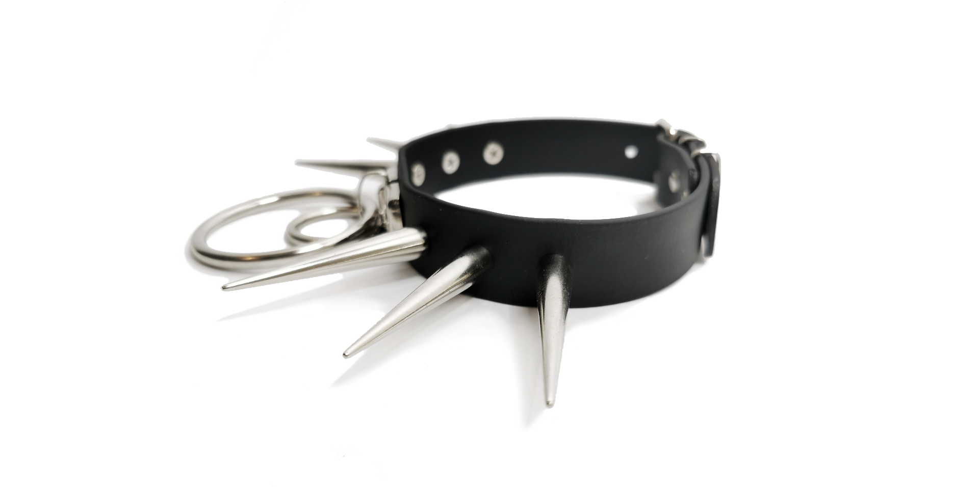 Sacred Sins Choker mit langen Nieten und O-Ringen – Bild 2