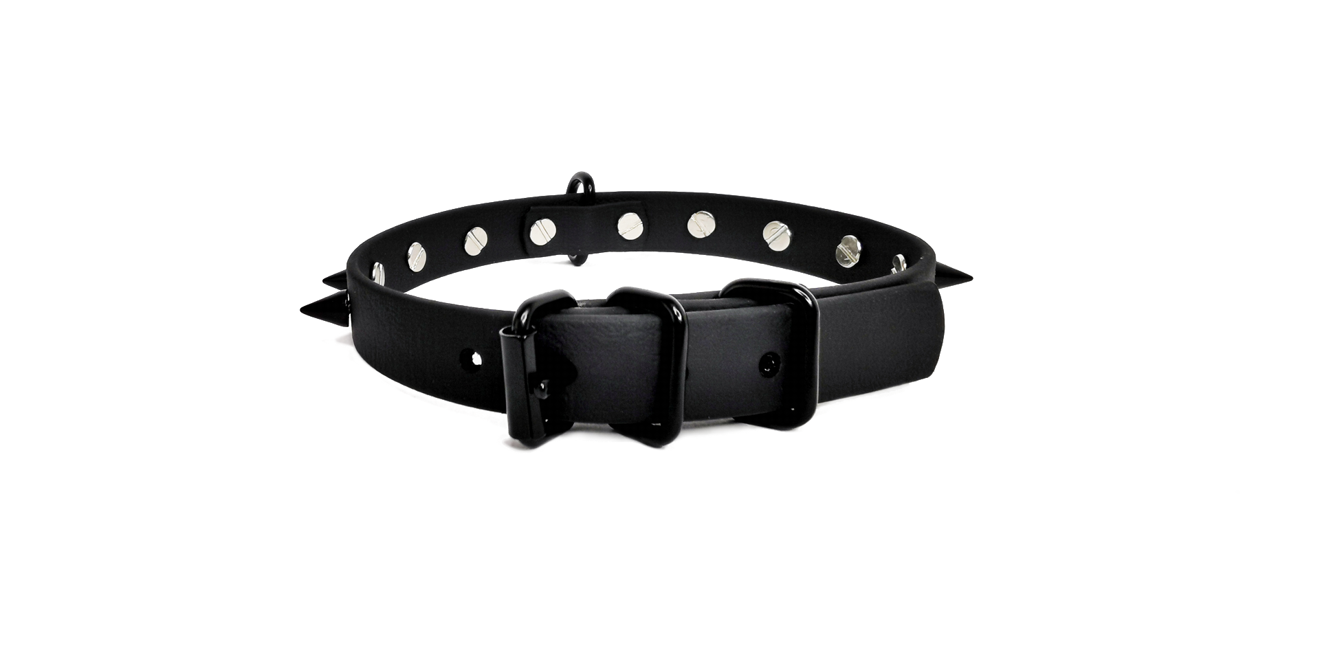 Sacred Sins All Black Everything Choker mit Nieten und O-Ring – Bild 3