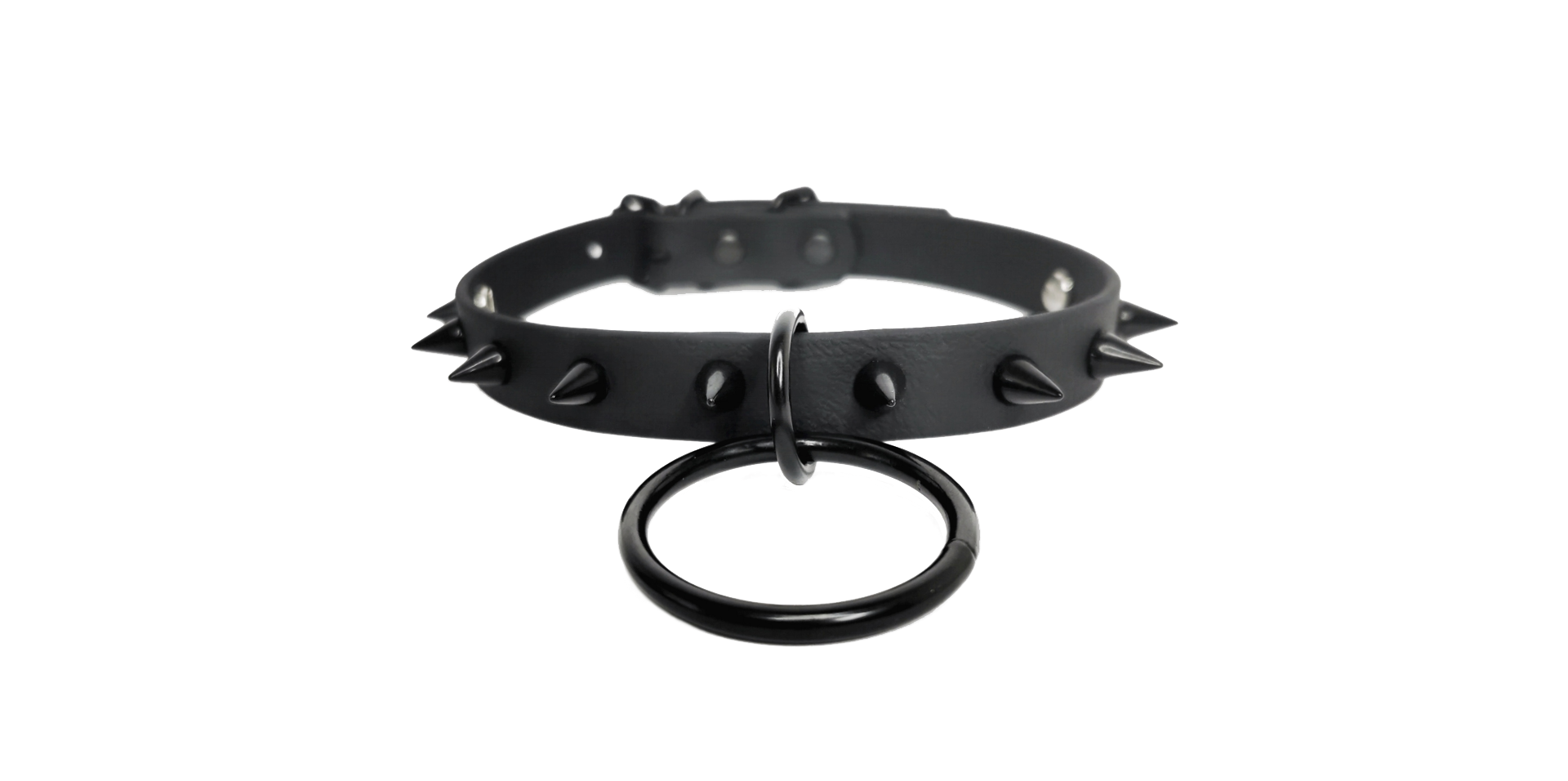 Sacred Sins All Black Everything Choker mit Nieten und O-Ring