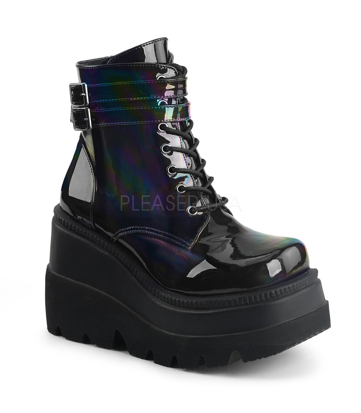 Demonia Stiefelette Shaker 52 Black Holo