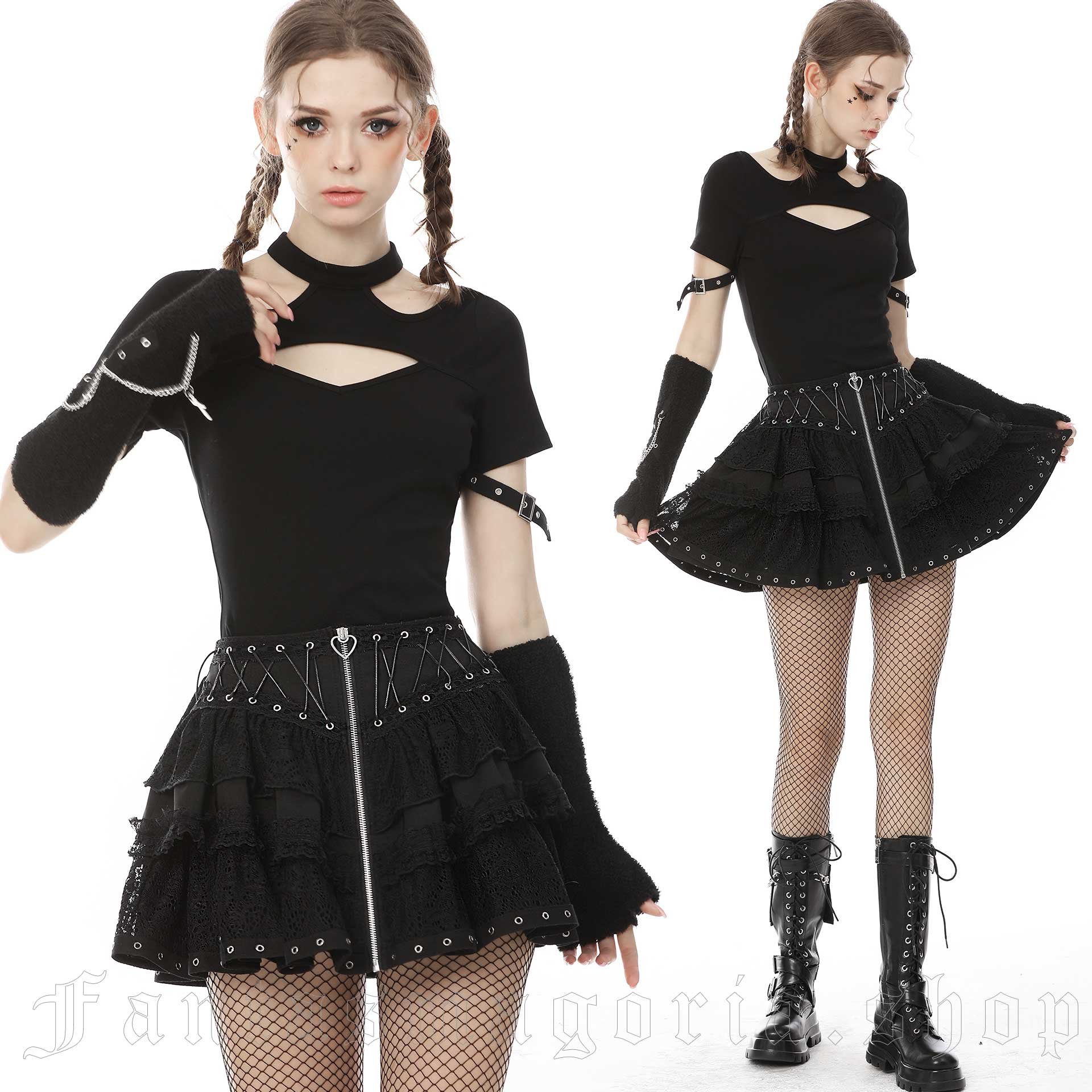 Dark In Love Paranoid Doll Skirt – Bild 3