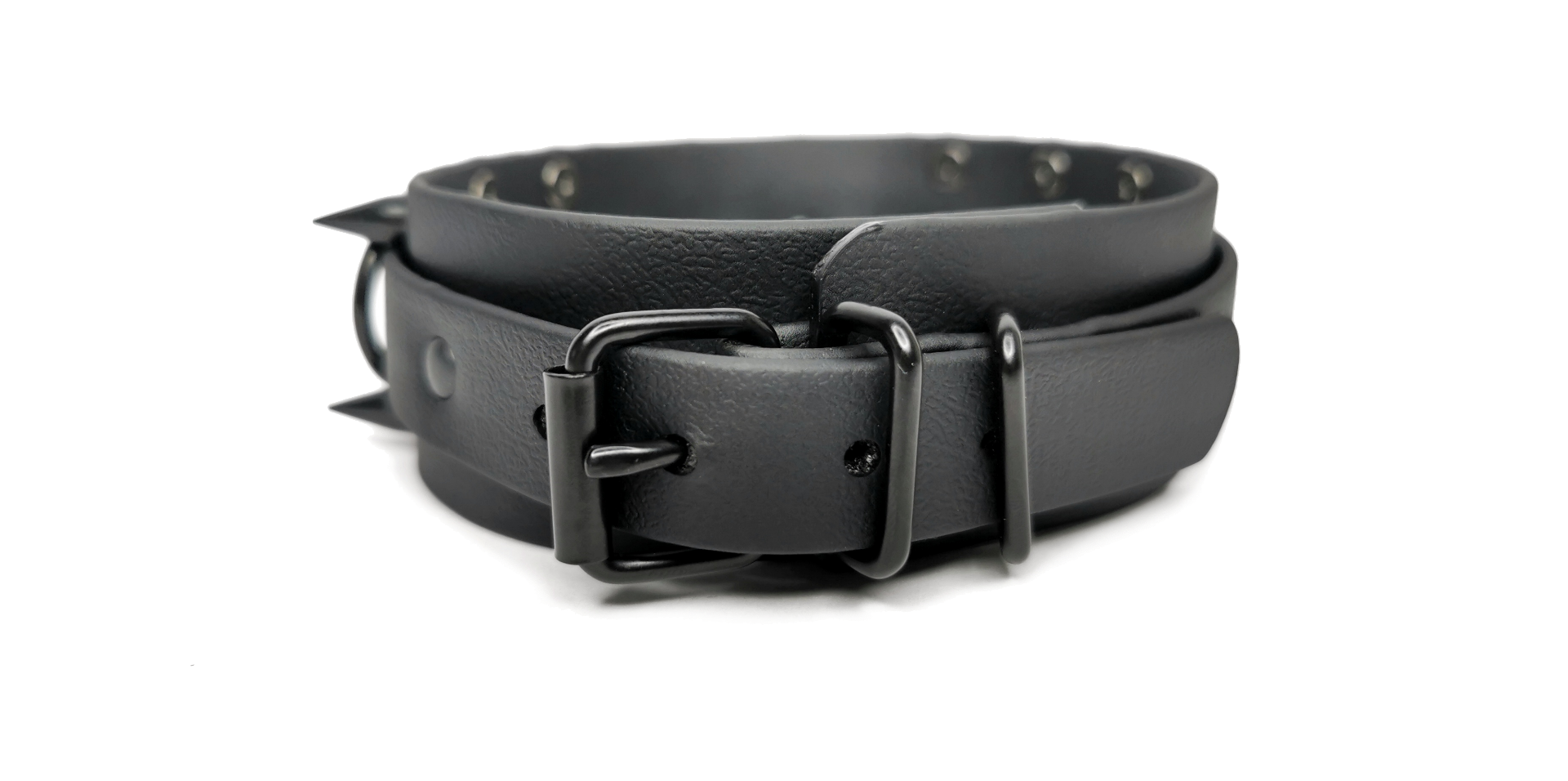 Sacred Sins All Black Everything Choker mit O-Ringen und Spikes - Image 3