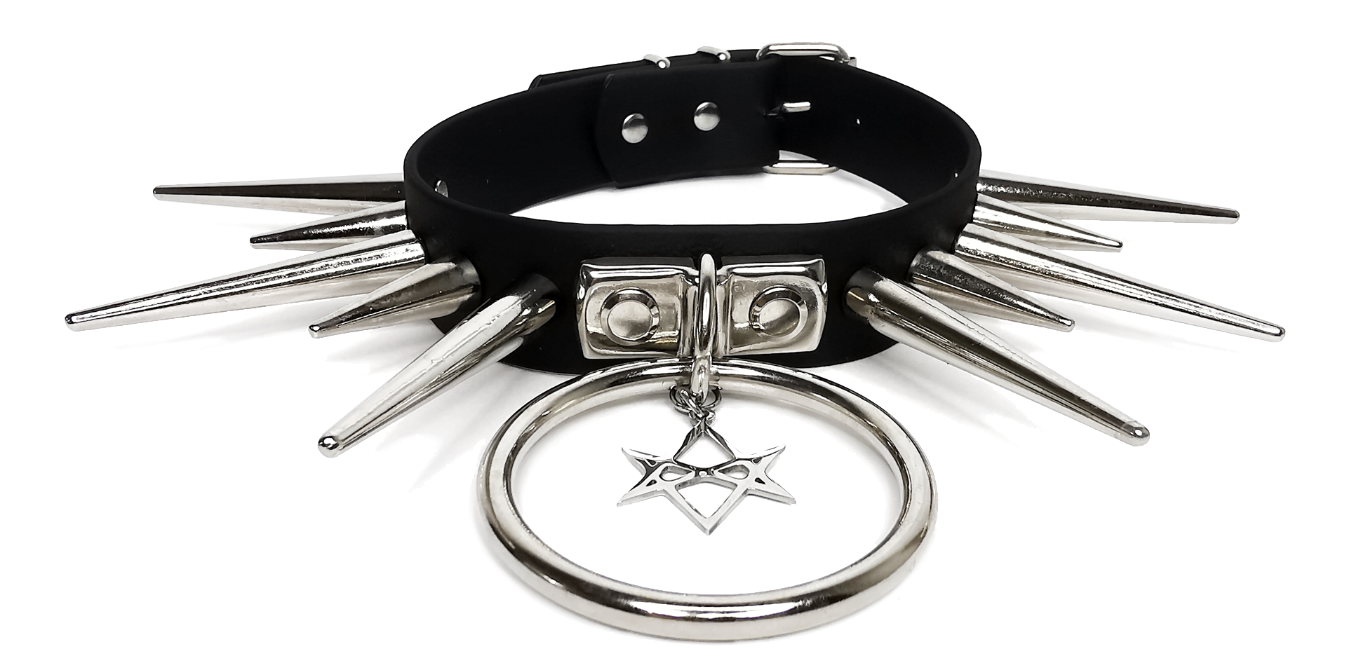 Sacred Sins Choker Hexagramm Nieten O-Ring