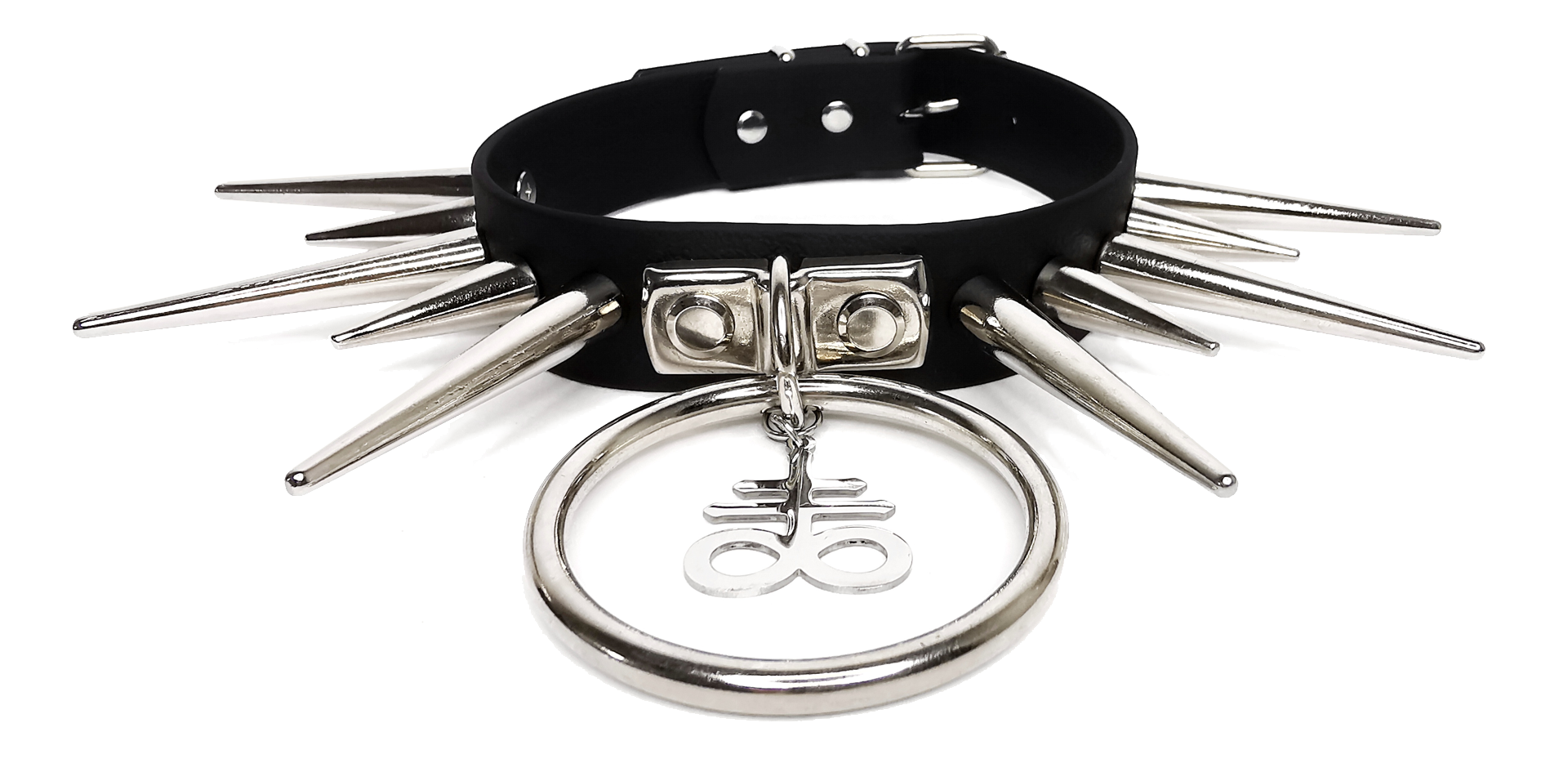Sacred Sins Choker Leviathan Kreuz Nieten O-Ring