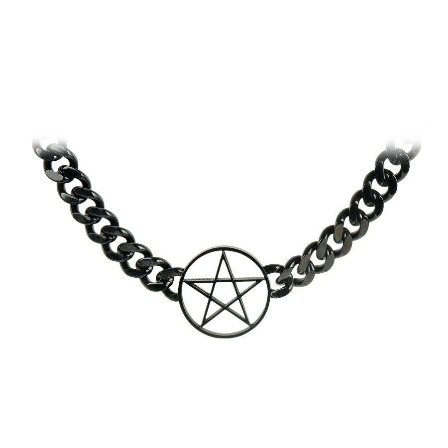 Wildcat Black Pentagram Necklace