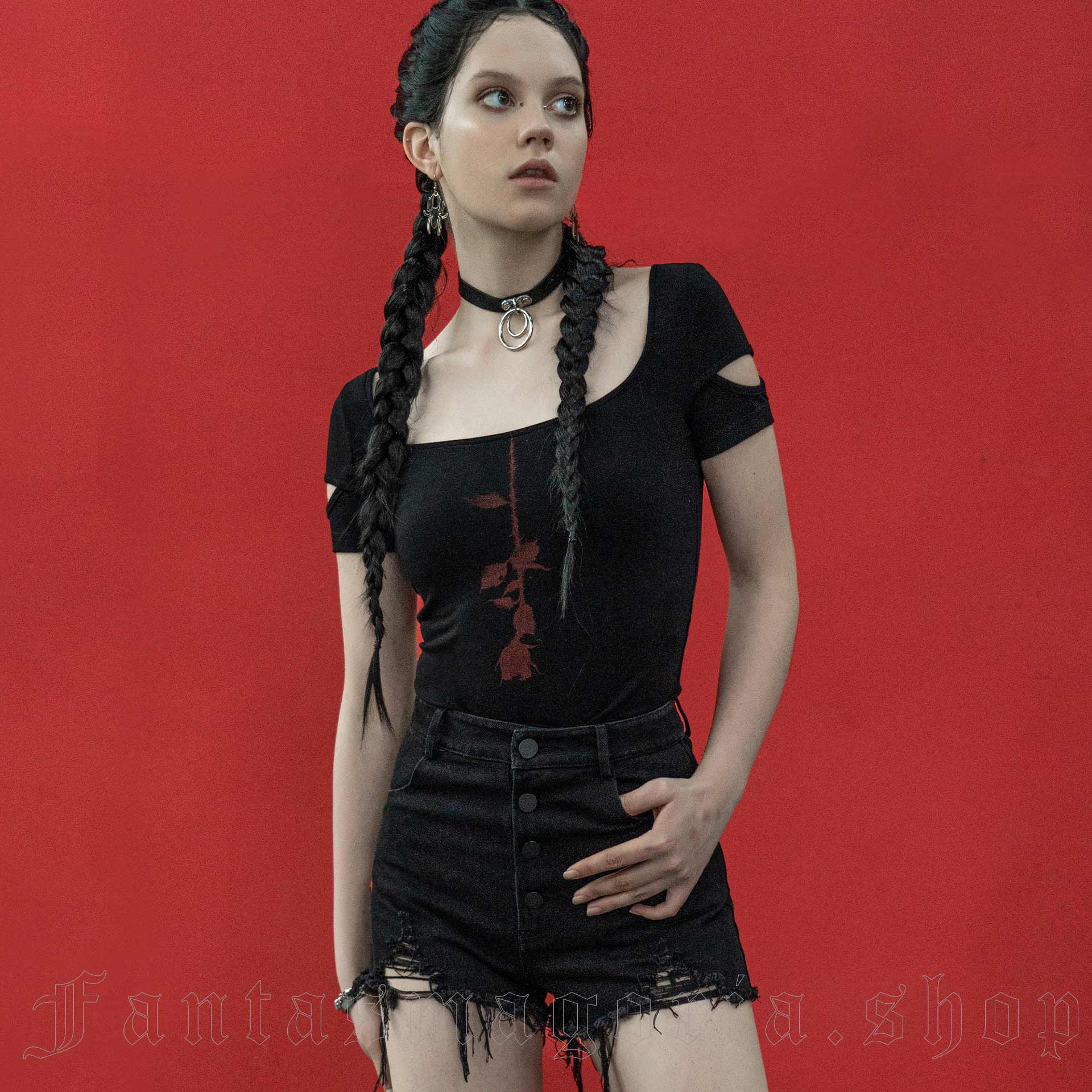 Punk Rave Rosenrot Shirt – Bild 3