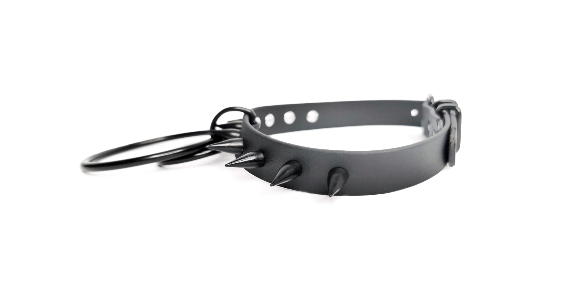 Sacred Sins All Black Everything Choker mit O-Ringen und Nieten – Bild 2