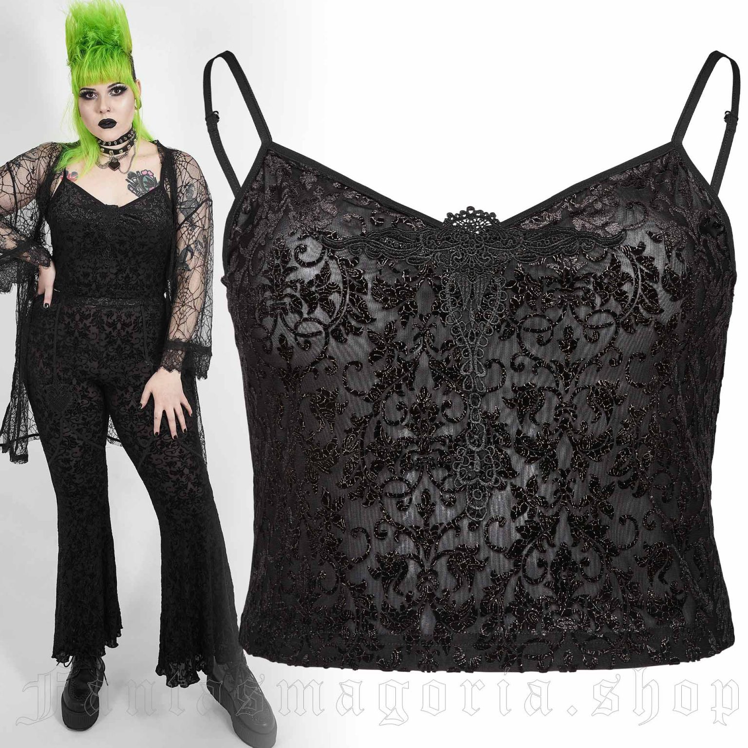 Colours Hamburg Gothic Punk Rock & Metal Store Punk Rave Poison Ivy Top - Nyctophilia Gothic Shop Hamburg