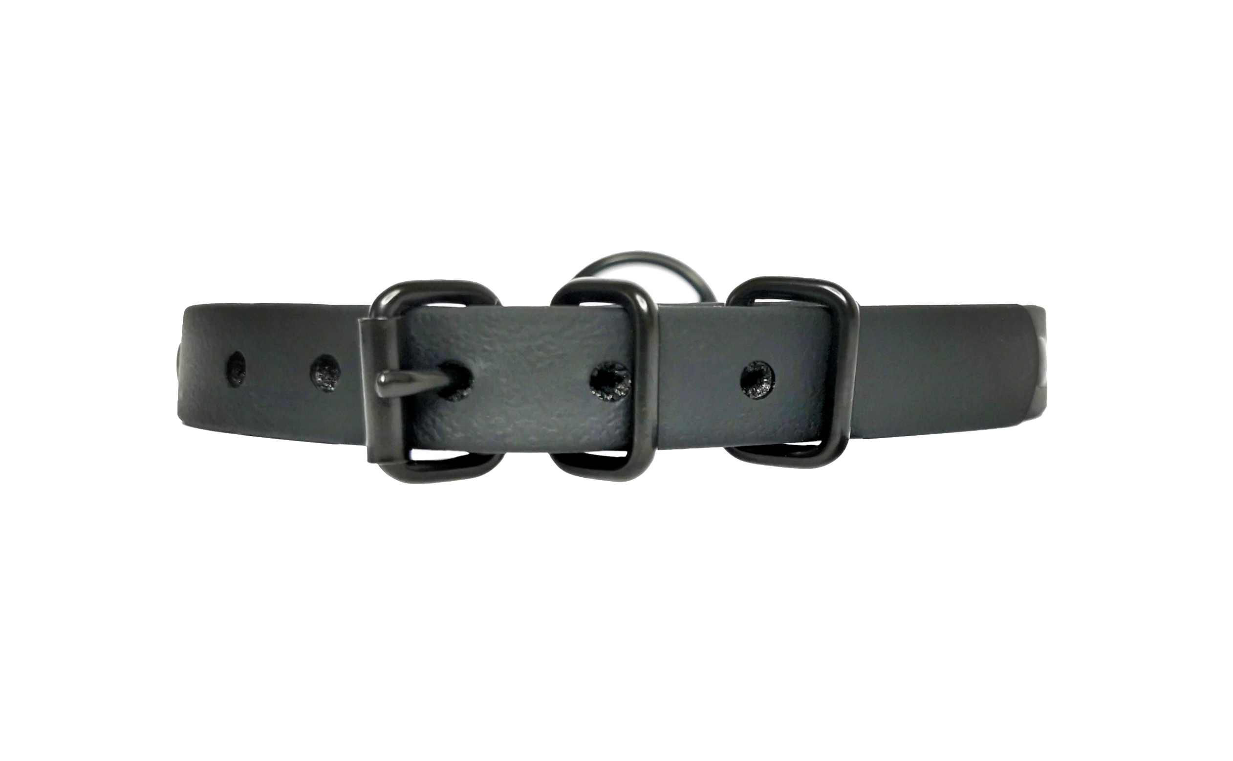 Sacred Sins All Black Everything Choker mit mittigem O-Ring und flachen Nieten – Bild 3