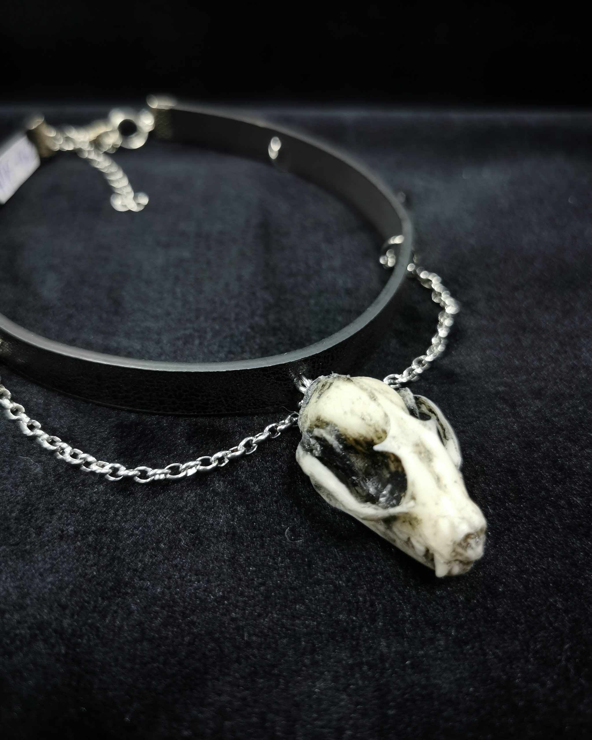 Mystery Creation Choker Fledermausschädel weiß Ketten