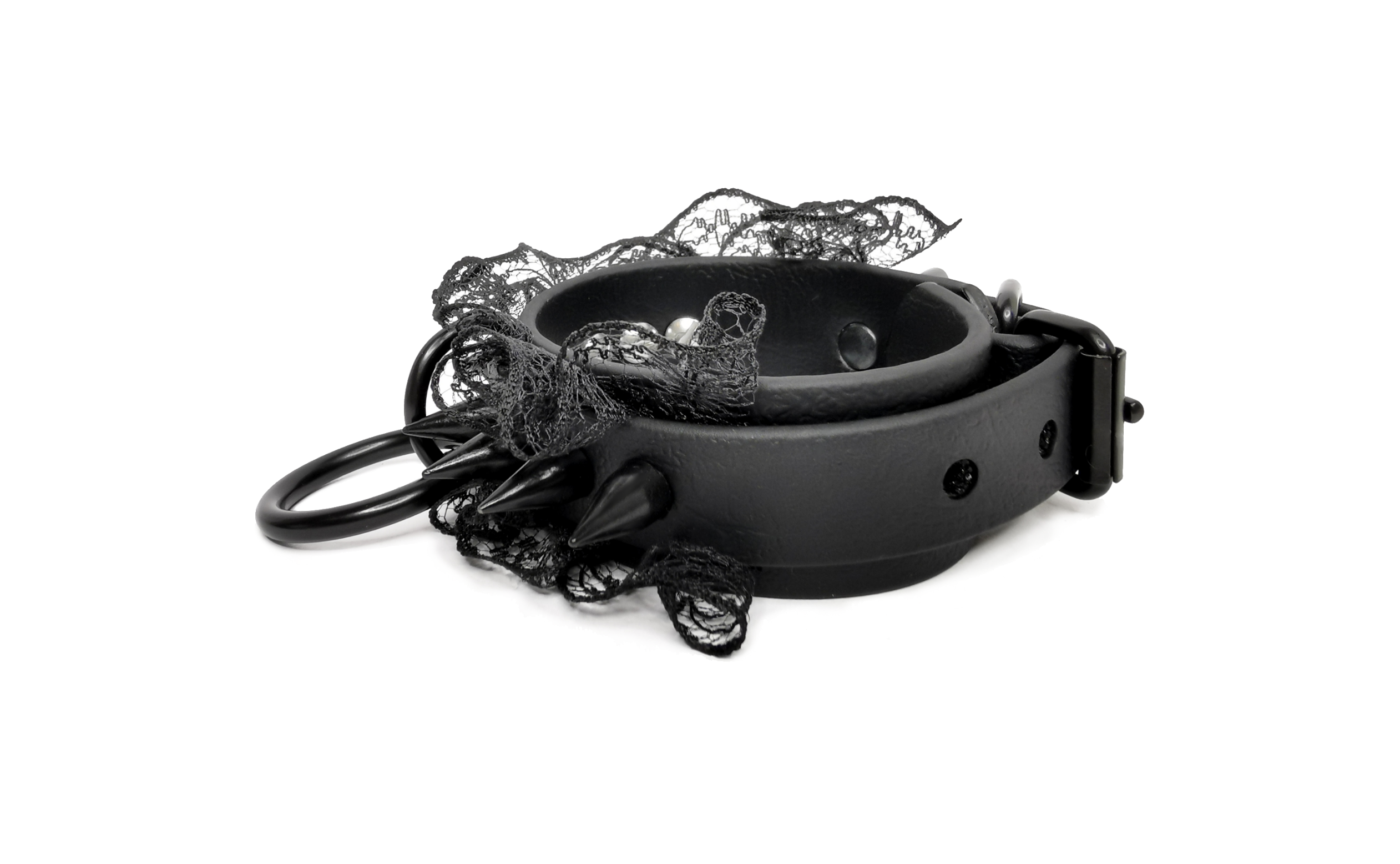 Sacred Sins All Black Everything Armband mit Spitze und Spikes – Bild 2