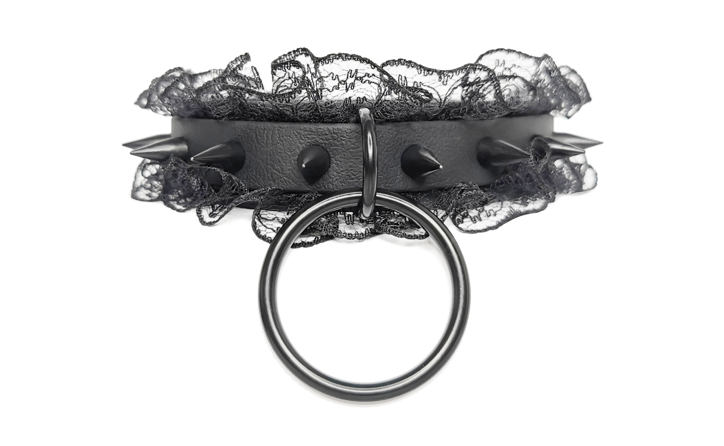 Sacred Sins All Black Everything Choker mit Spitze und Spikes