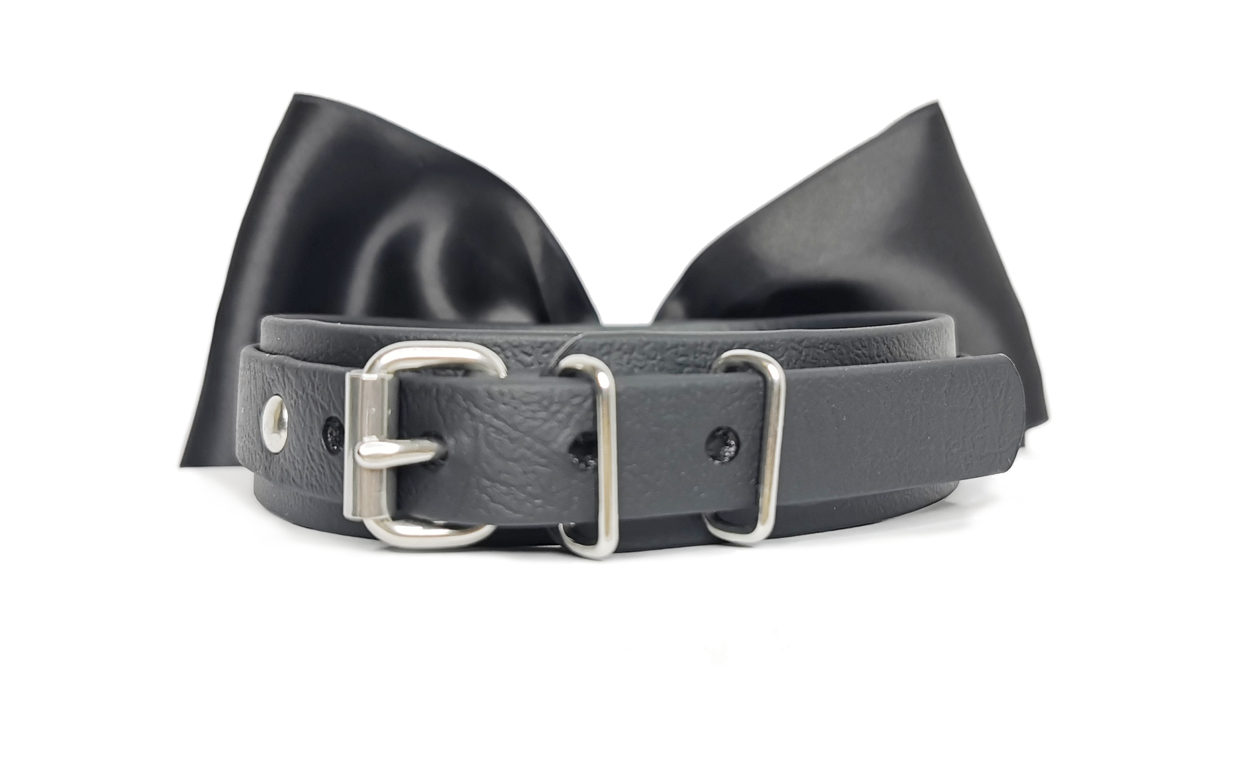 Sacred Sins x Mystery Creation Choker mit Schleife und Wolfsschädel – Bild 3