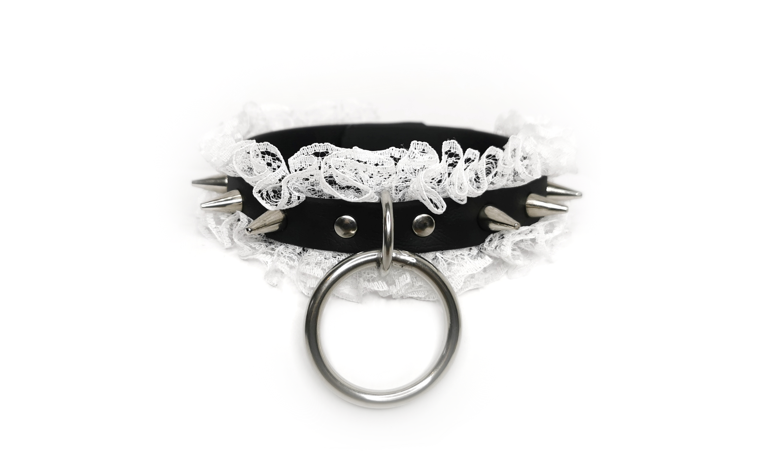 Sacred Sins Choker mit weißer Spitze und Nieten