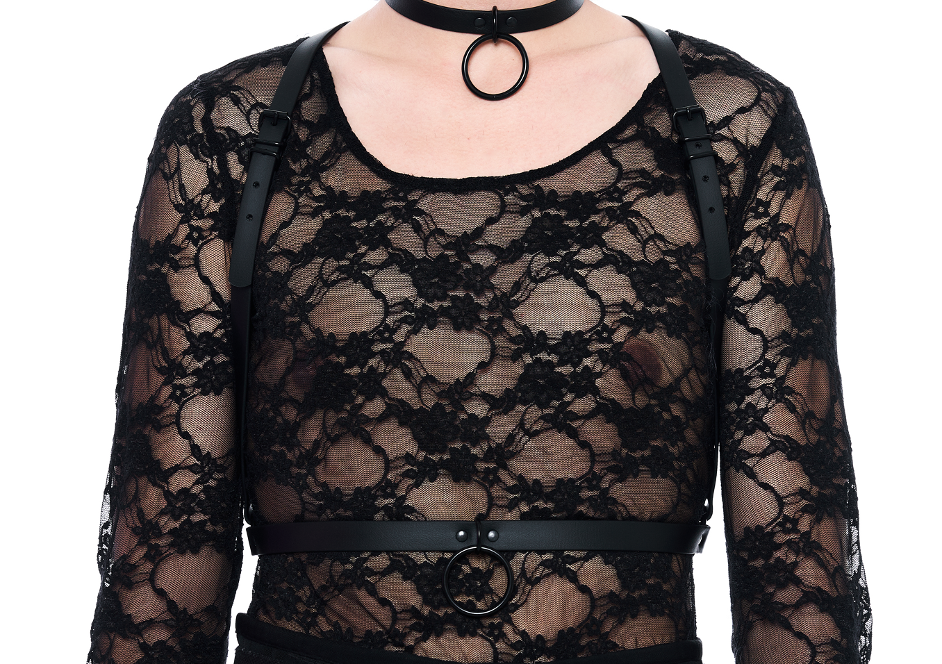 Sacred Sins All Black Everything Harness mit O-Ring