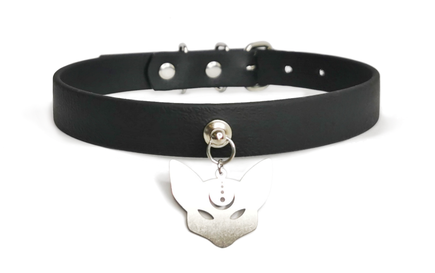 Sacred Sins Choker mit Mond-Katze als Anhänger