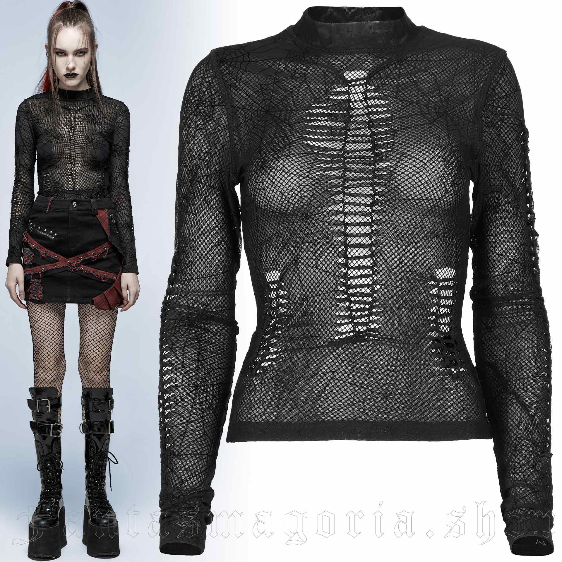 Punk Rave Black Widow Top