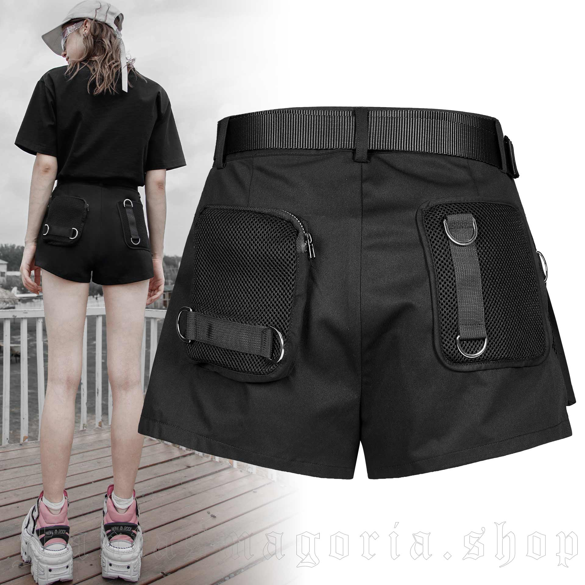 Punk Rave Techno Goth Shorts – Bild 2