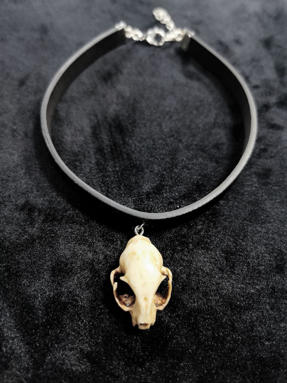 Mystery Creation Choker Katzenschädel natur – Bild 2