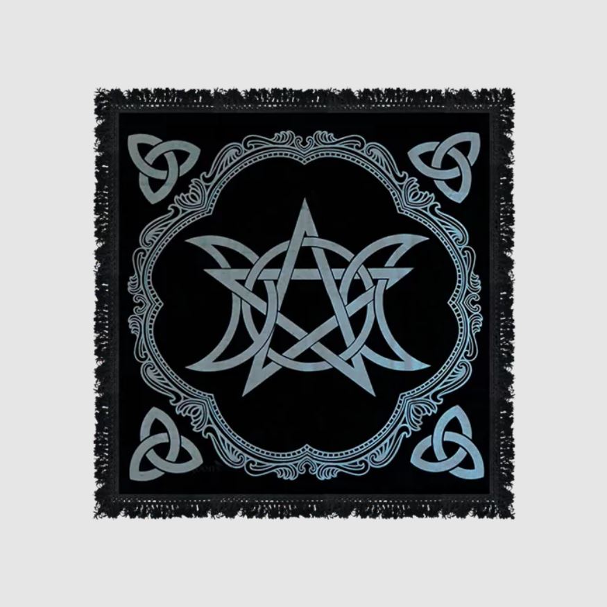 Altar Cloth Triple Moon Pentagram