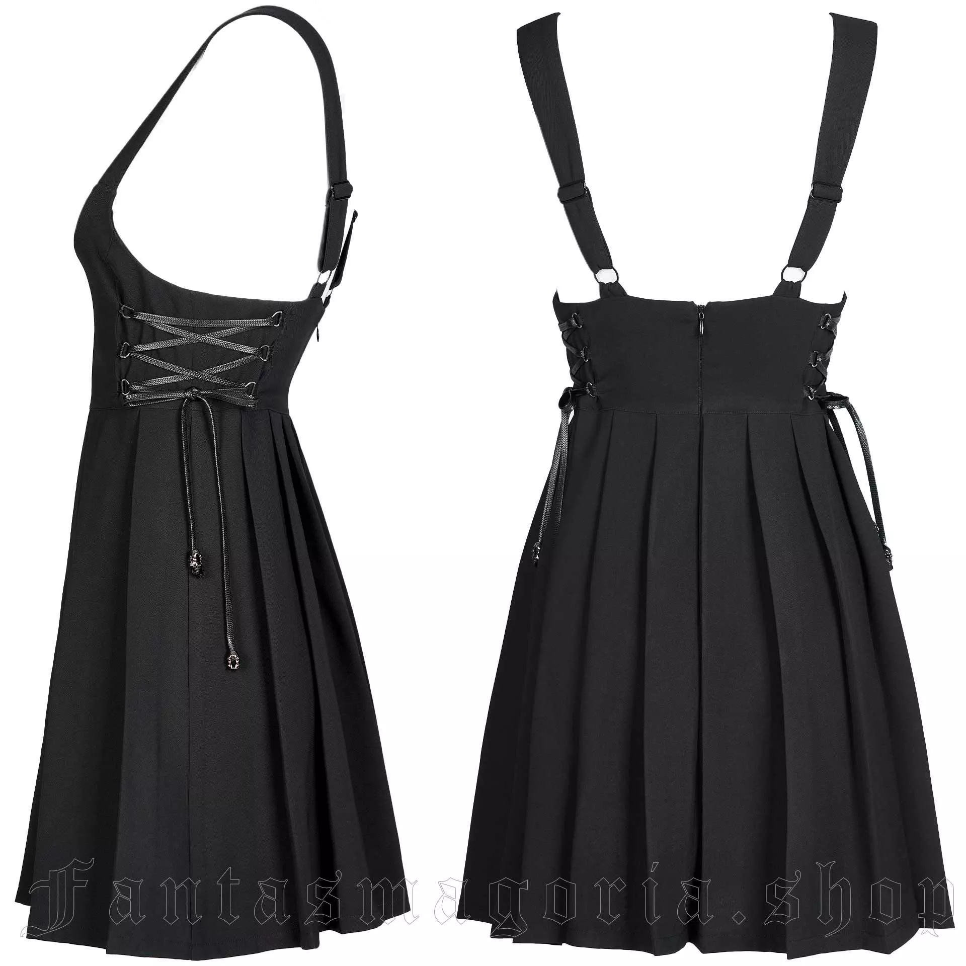 Punk Rave Modesta Black Pinafore Skirt – Bild 2