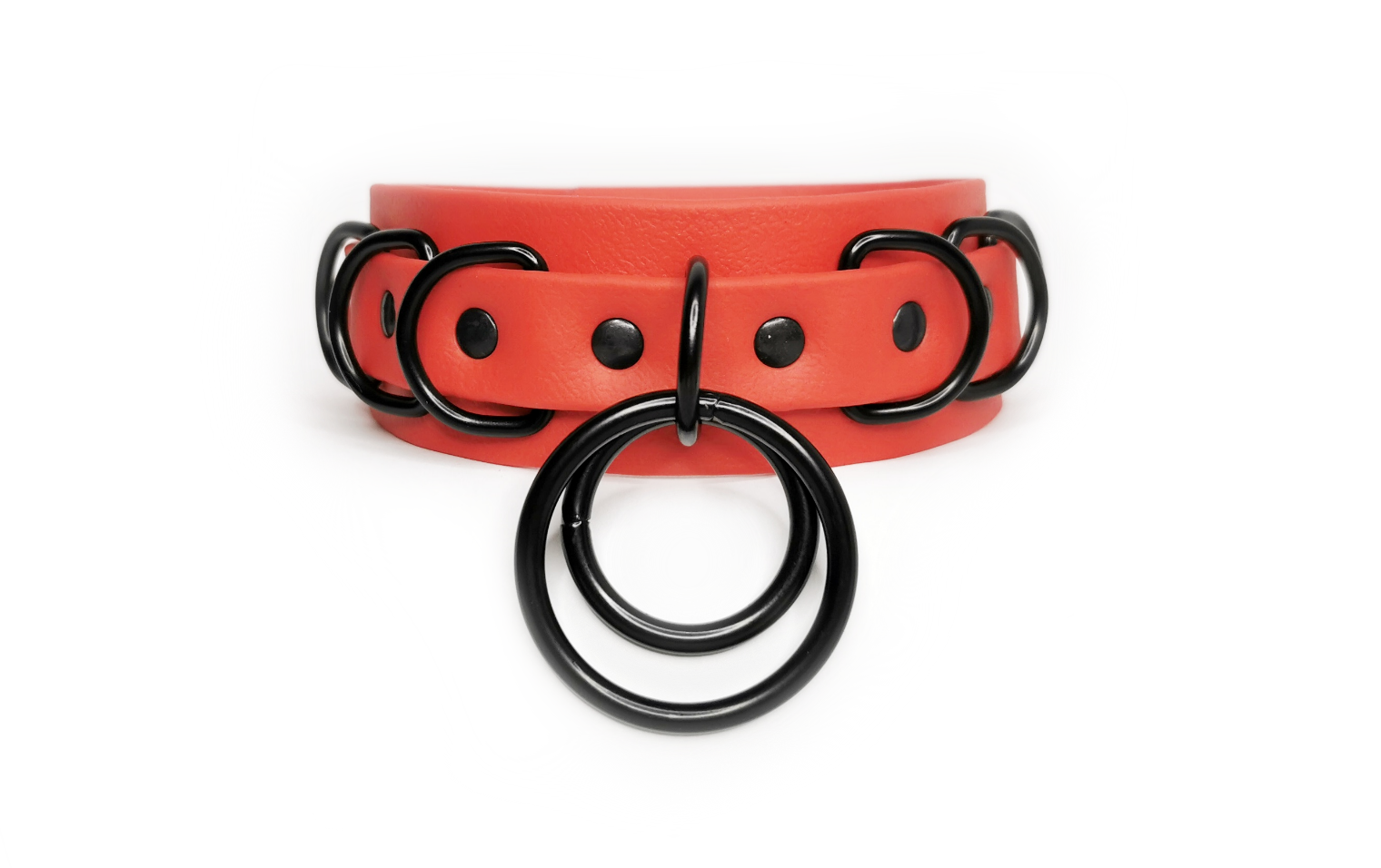 Sacred Sins Roter Choker mit D-Ringen und 2 O-Ringen