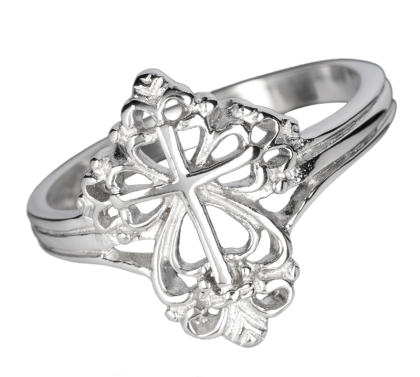 Dark Silver Ring Kreuz