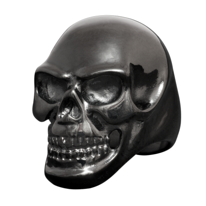 Dark Silver Ring Totenkopf schwarz